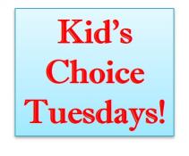 The image for Kid's Camp *NEW* "Kid's Choice Tuesdays"